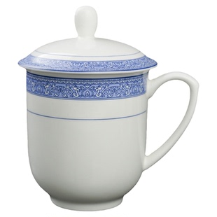 景德镇陶瓷杯子带盖茶杯水杯办公杯瓷器定制酒店会议室泡茶杯子