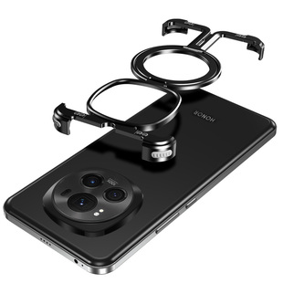 派派π壳适用荣耀magic6手机壳金属无边框华为魔术Pro半包骨架散热后外壳mg气囊防摔保护套带磁吸支架新款男