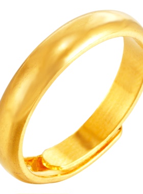 光面素圈实心素圈沙金戒指网红时尚气质男女情侣对戒久不掉色指环