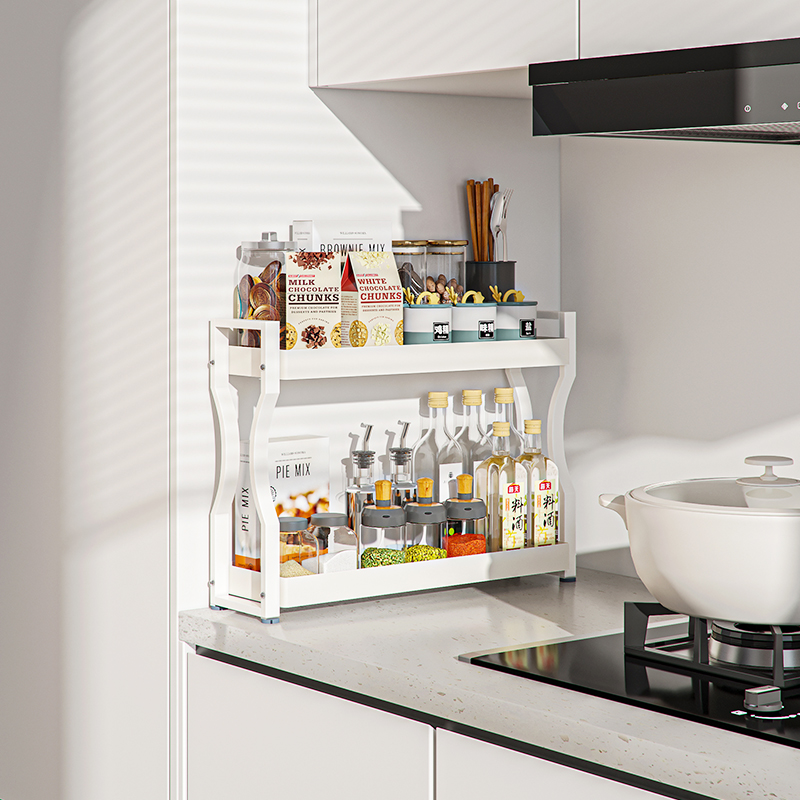 厨房调味品置物架台面灶台小型极窄款盐油酱醋收纳架多功能调料架