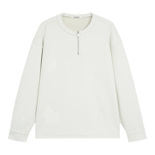 BODYDREAM醋酸羊毛卫衣男圆领半拉链长袖开叉针织衫上衣/袖口纽扣