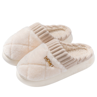 俞兆林买一送一棉拖鞋女冬季2025新款室内家居防滑情侣毛拖鞋男士