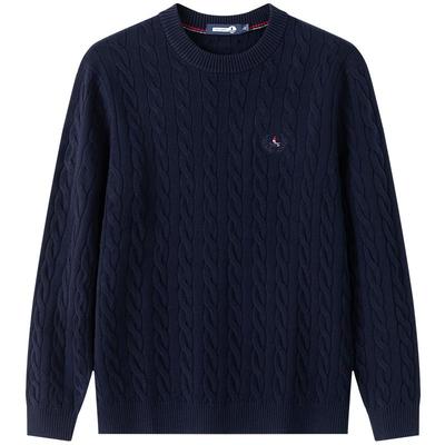 Navigare时尚绞花圆领针织衫