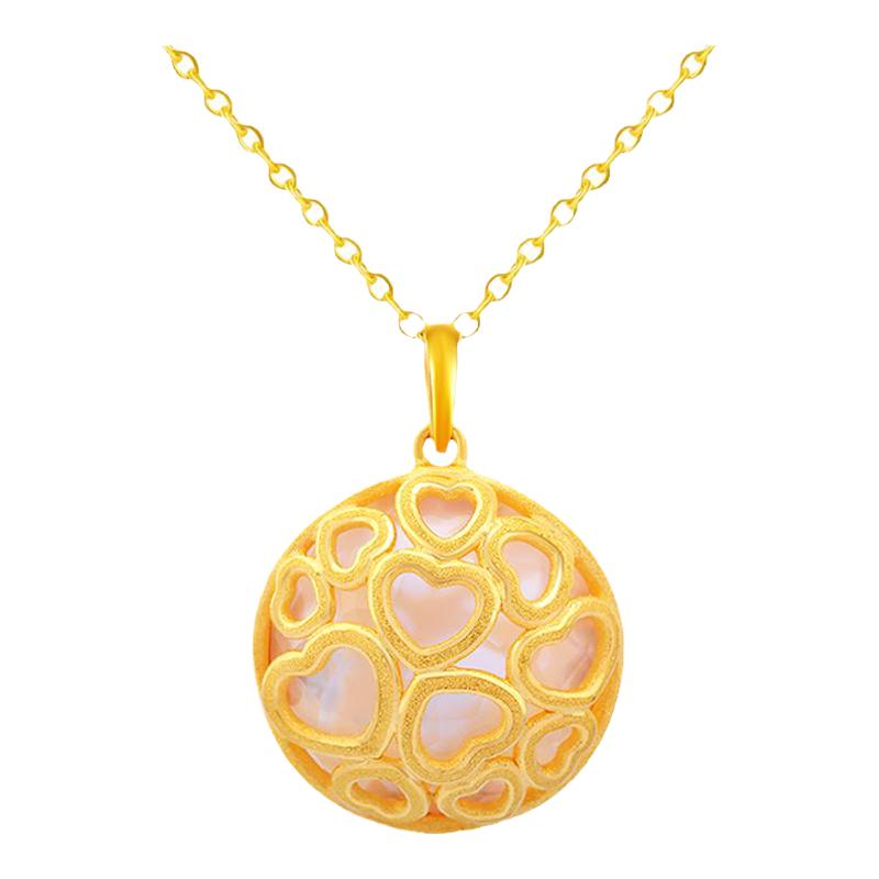 justgold镇金店心连心贝母女黄金