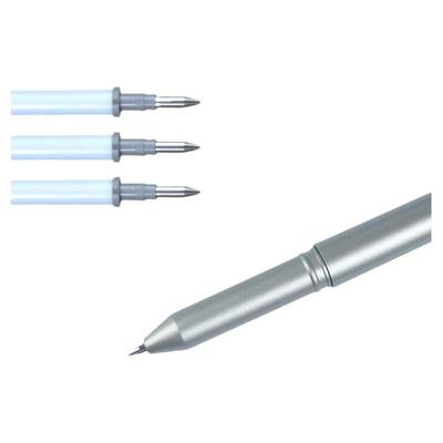 得力乐素金属质感拔帽按动中性笔