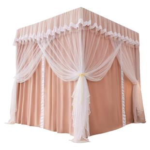 遮光宫廷蚊帐床幔布帘公主风封闭一体式防尘落地双人家用保暖1.8m