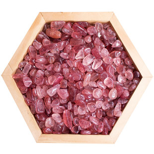 天然鸽血红草莓晶碎石星光水晶原石供曼扎宝石镶嵌鱼缸造景石保真