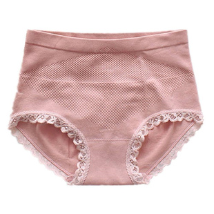 内裤纯棉档抗菌蕾丝性感中腰透气无痕蜂巢大码收腹提臀女士三角裤