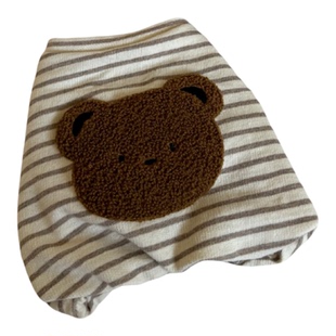 『Memory Pet』韩国meaningless宠物条纹可爱毛绒小熊收腰纯棉T恤