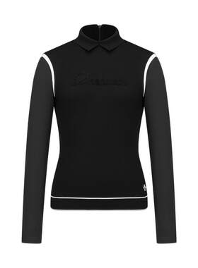 【Olivia Cowan同款】迪桑特高尔夫女PRO弹力拼接长袖POLO衫新品