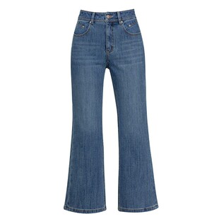 小个子百搭九分微喇裤2026年春季新款女士中弹显瘦弹力喇叭牛仔裤