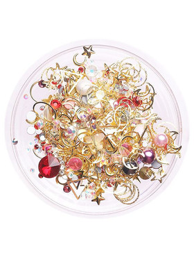 混装金属贴片星月铆钉美甲饰品
