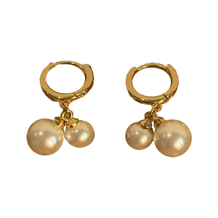 「卢浮果实」法式温柔复古两颗施家同款珍珠百搭耳环耳扣耳钉女