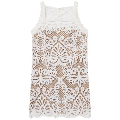 self-portrait气质A字蕾丝连衣裙