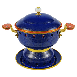 新景泰蓝防烫手柄金腰小火锅单人酒精环保油铜火锅会所自助火锅店