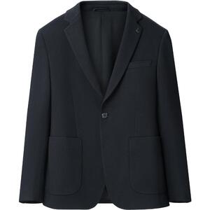HLA/海澜之家针织提花休闲西服24秋新修身含莫代尔平驳领外套男