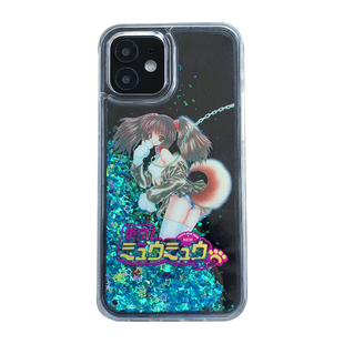 可爱动漫猫猫美少女 苹果手机壳 苹果13手机壳 iPhone手机壳  苹果流沙壳