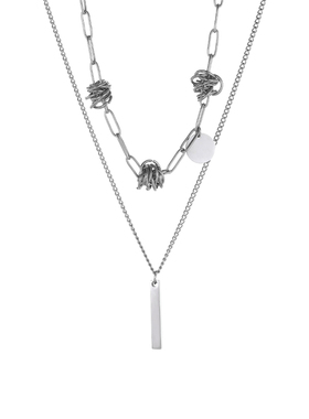 其他钛钢其他男生多层叠戴项链