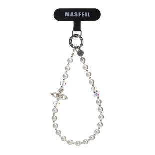 MASFEIL × 西太后水晶珍珠手机挂链挂绳短款挂链绳子适用苹果17手机壳配件包包挂件饰网红防丢简约女高级感
