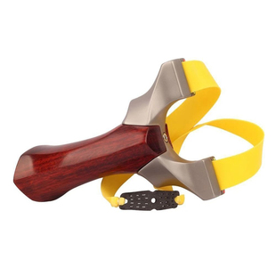 新款木柄二代实木柏氏天罡龙齿扁皮弹弓不锈钢弹架高级精准实战弓