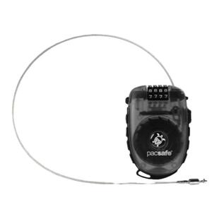 香港直邮Pacsafe可伸缩缆绳四位数防盗锁黑色经久耐用结实户外