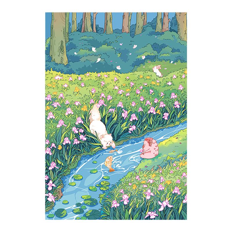 「阿怪游历记」原创插画兔兔阿怪明信片小众手绘可爱动漫小卡贺卡
