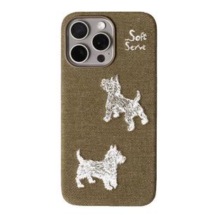 SoftServe柔软供应《刺绣小狗》布面磁吸手机壳 全包iphone保护套