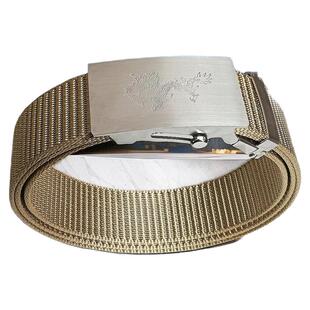 新款帆布腰带男士全钢滚轴皮带军训尼龙编织牛仔战术布带裤带加长