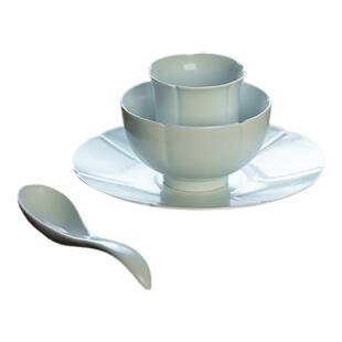 景德镇一人食碗碟套装家用陶瓷碗盘杯勺中式青瓷酒店会所摆台餐具