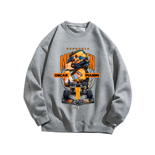 奥斯卡·皮亚斯特里迈凯伦F1车队纯棉圆领卫衣服长袖T恤男装宽松