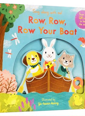英文原版 Row Row Row Your Boat 纸板机关操作拉拉书 Sing Along With Me 亲子互动 欧美经典儿歌 欢唱童谣绘本 送音频