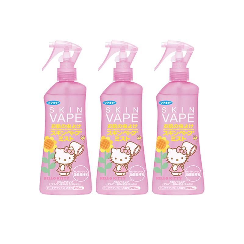 【自营】日本vape婴儿户外驱蚊喷雾未来凯蒂猫蜜桃味200ml 3瓶