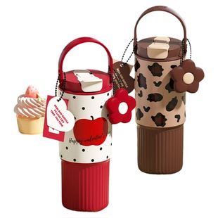 世大家保温杯女生大容量2024新款高颜值吸管杯316不锈钢水杯子