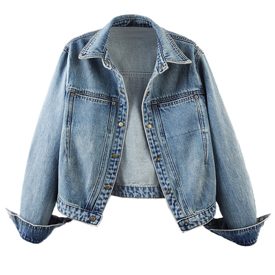 洋气复古牛仔外套女短款修身显瘦