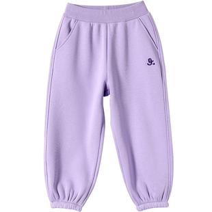 久岁伴儿童加绒裤子女孩秋冬新款保暖卫裤男童运动裤秋装休闲裤