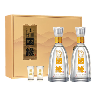今世缘国缘淡雅浓香型白酒礼盒装42度500ml*2瓶送礼宴请用