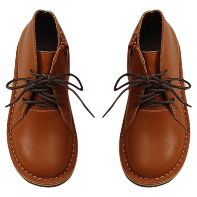 幼儿园复古小众牛皮系绳小皮鞋