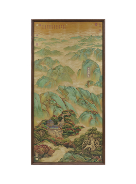 入户玄关中古风铜雕画五岳独尊