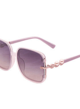 墨镜显脸小白色偏光女紫色高级感