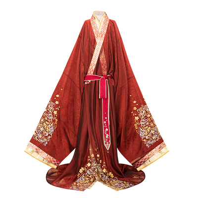 花朝记｜羲和望舒｜复原战国袍马山楚墓大放量拖尾直裾袍汉服男女