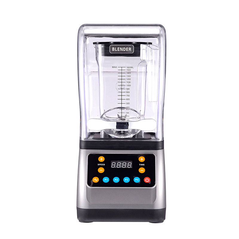 110V带罩沙冰机1.8升商用奶茶店静音料理搅拌机带罩冰沙机Blender