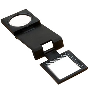 9005D照布镜放大镜10玻璃眼测量镜片倍金属经纬信鸽折叠密度刻度