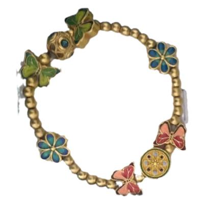 古法沙金蝴蝶手链珐琅彩色手串女