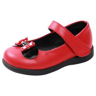 小林川子宝宝单鞋女童小皮鞋公主鞋小童2024年春款鞋软底红色真皮