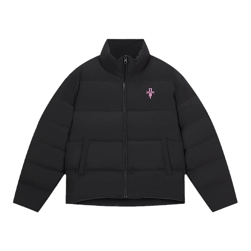 DICETINY 基础logo绣花羽绒服男潮牌立领加厚保暖外套情侣面包服