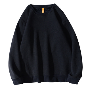 600重磅金丝绒卫衣男士纯色宽松加绒加厚保暖长袖运动打底衫上衣