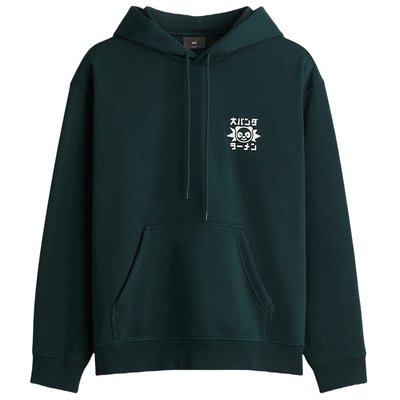 HM男装女装卫衣2025新款加绒柔软气质长袖宽松印花连帽衫1122659