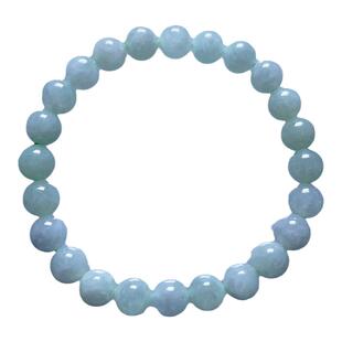 晴水翡翠手链缅甸天然A货淡绿转运圆珠手串秀气8mm浅绿入财玉珠串