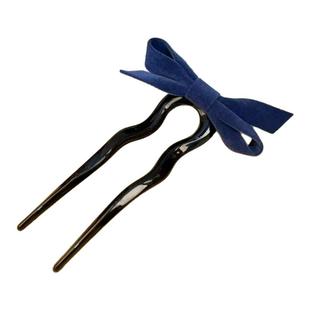 丝绒蝴蝶结发簪女盘发神器簪子u型发夹发钗新中式u形夹子插梳头饰