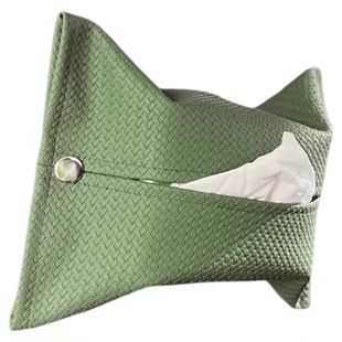 时尚编织纹车载纸巾盒挂式抽纸收纳盒轻奢风皮质感汽车装饰纸巾套